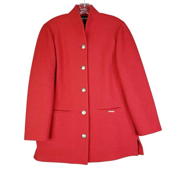 Geiger Austria Sweater Wool Coat 36 US M Orange Fall Long Sweater Jacket - Picture 2 of 16